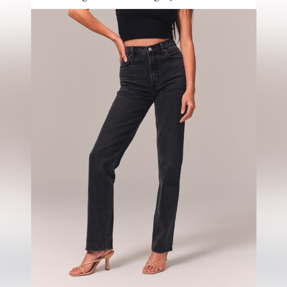 Abercrombie and Fitch Black 90s Straight Ultra High Rise Jeans